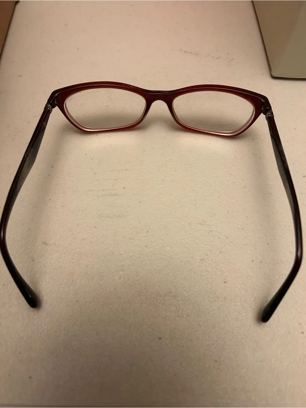 Prada Red Cat-Eye Eyeglasses with Black Case